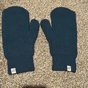 Woolx Knit Mittens in Deep Blue
